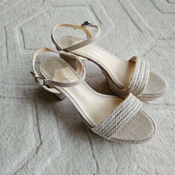 NEW Isa Tapia Prado Raffia Platform Sandals Sz 8.5 Beach Resort Coastal - Picture 3 of 11